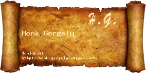 Henk Gergely névjegykártya